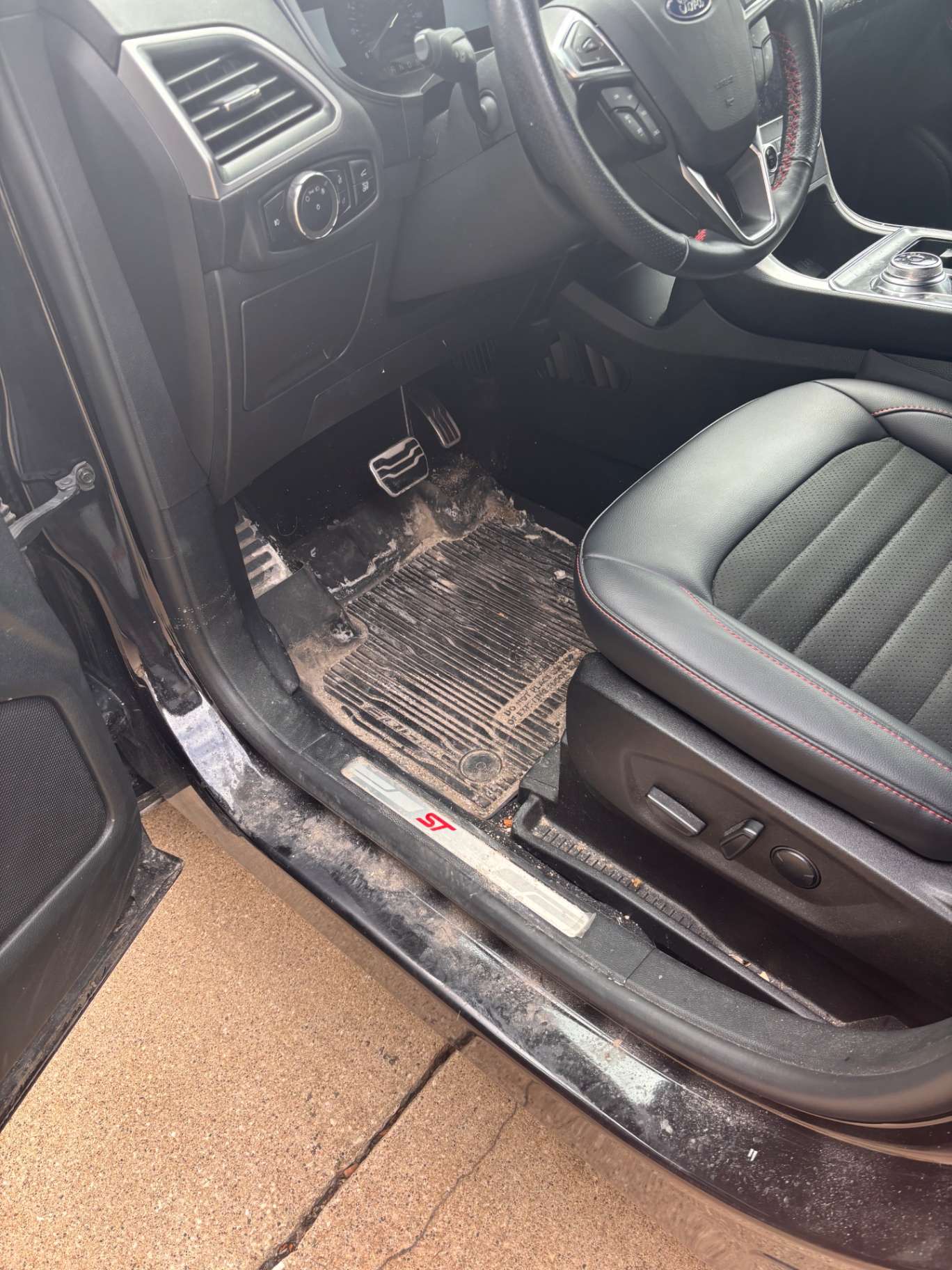 Dirty car interior before detailing